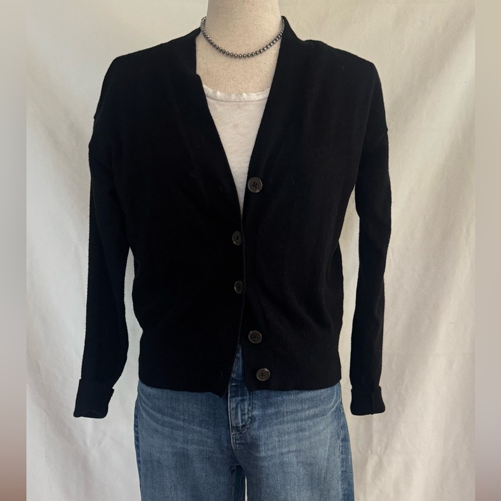Style & Co. Button-Up Black Cardigan Sweater
